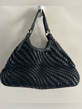 Cole haan triangle Black Woven Shoulder Bag